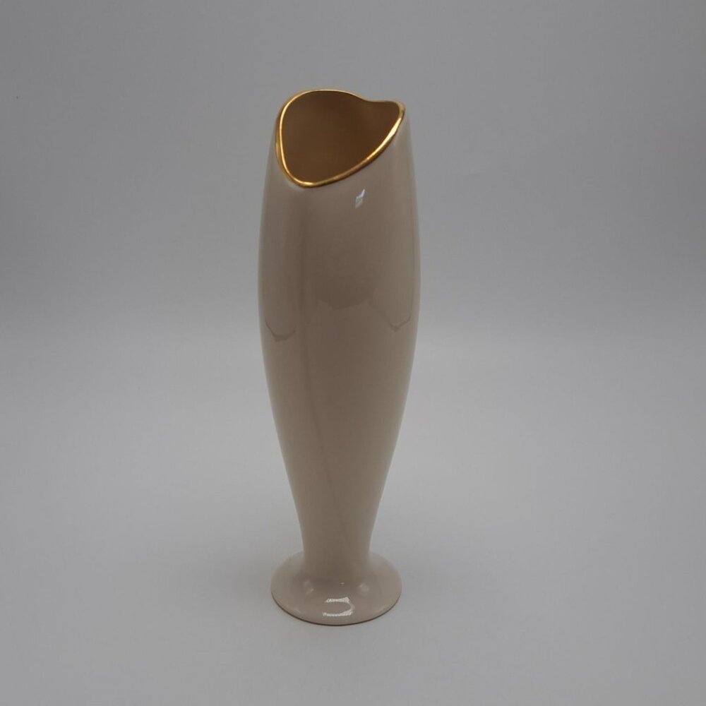 Lenox Cream Porcelain Vase With Gold Trim